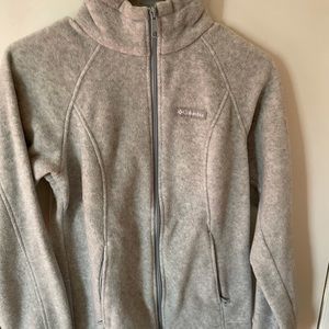 Gray fleece zip up